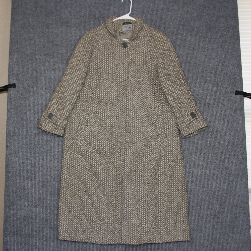 VTG International‎ Scene Coat Blazer Womens 11 12 Pure New Wool Tweed Belted